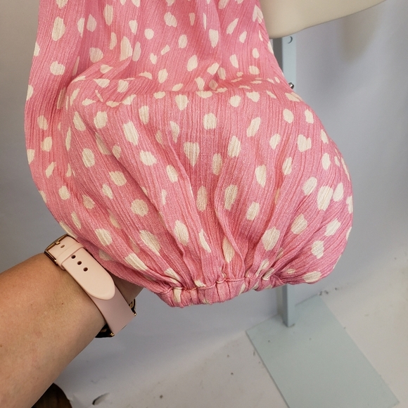 Anthropologie crop wrap pink long sleeve top NEW - Picture 4 of 10